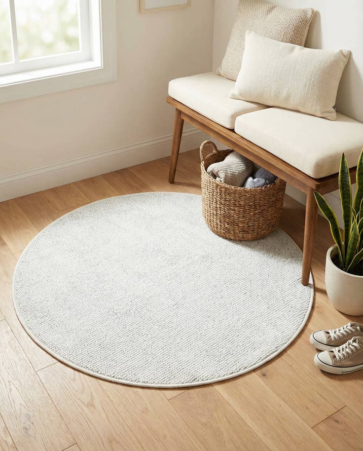 Detail image of 3' 1 x 3' 1 Easy-Clean Solid Indoor / Outdoor Round Rug