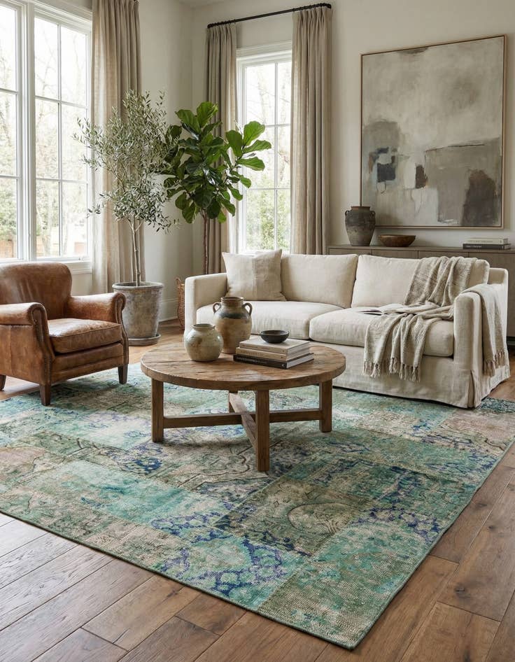 Detail image of 5' 6 x 8'  Hand Knotted Ultra Vintage Persian Wool Rug