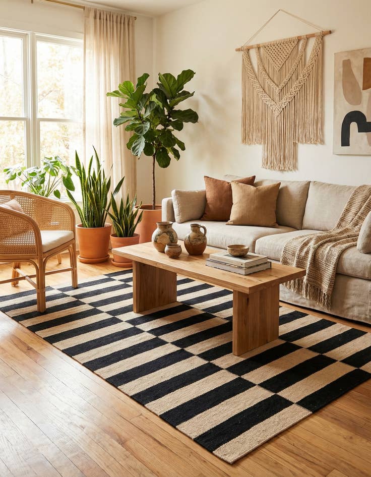 Detail image of 2' 7 x 3' 10  Hand Woven Kilim Modern Wool Rug