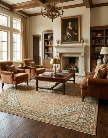 9' 10 x 13' 2 Hand Knotted Farahan Persian Wool Rug