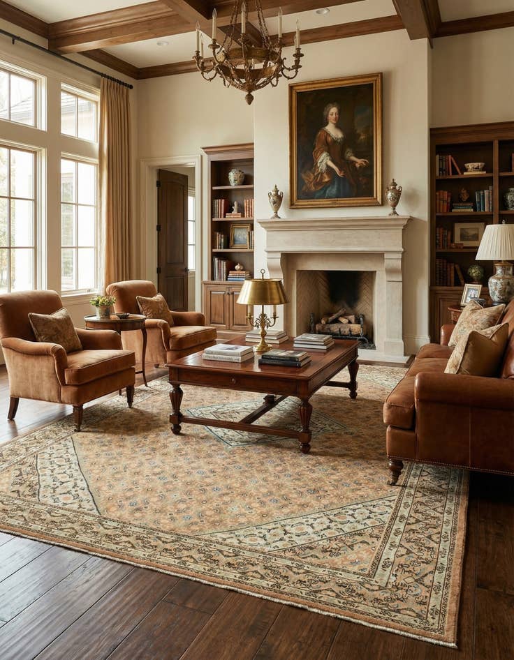 Detail image of 9' 10 x 13' 2  Hand Knotted Farahan Persian Wool Rug