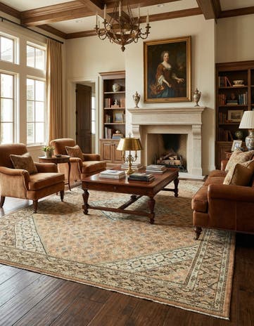 9' 10 x 13' 2 Hand Knotted Farahan Persian Wool Rug