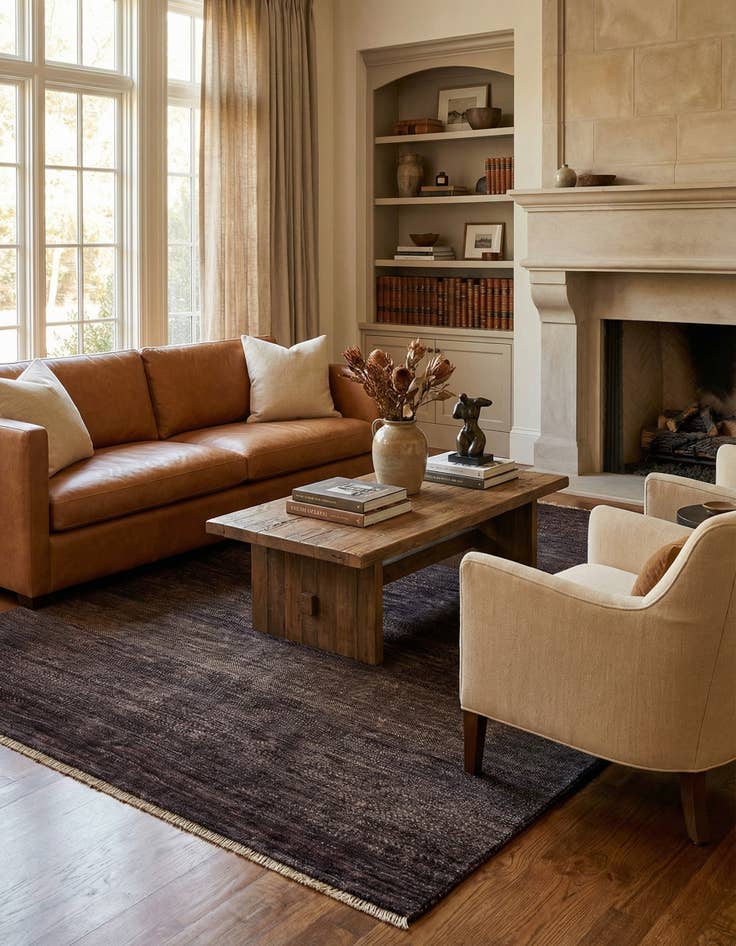 Detail image of  4' 11 x 7' Shayan Wool Rug