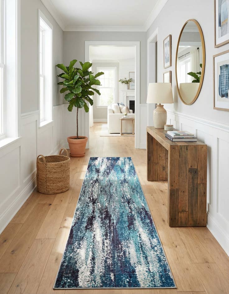 Detail image of 2' 7 x 12'  Washable Barcelona Runner Rug