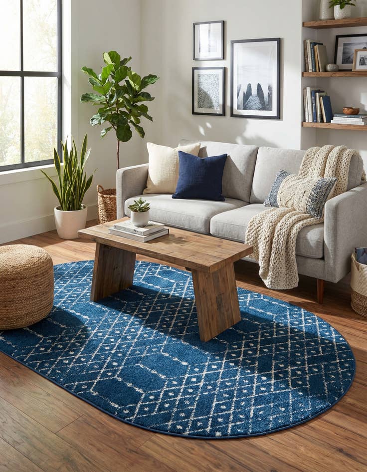 Detail image of  5' 3 x 8' Paxon Trellis Oval Rug