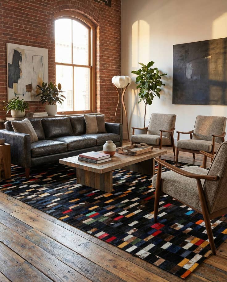 Detail image of 5' 3 x 7' 11 Cowhide - Patchwork Rug