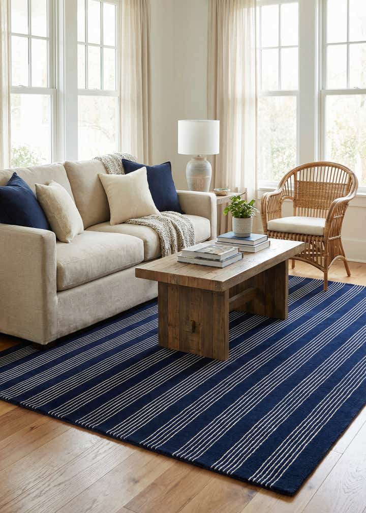 5' 1 x 8' Jill Zarin Striped Wool Rug