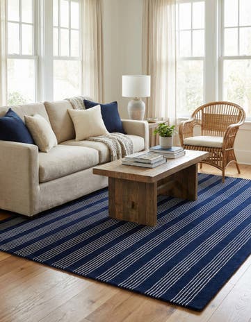 5' 1 x 8' Jill Zarin Striped Wool Rug