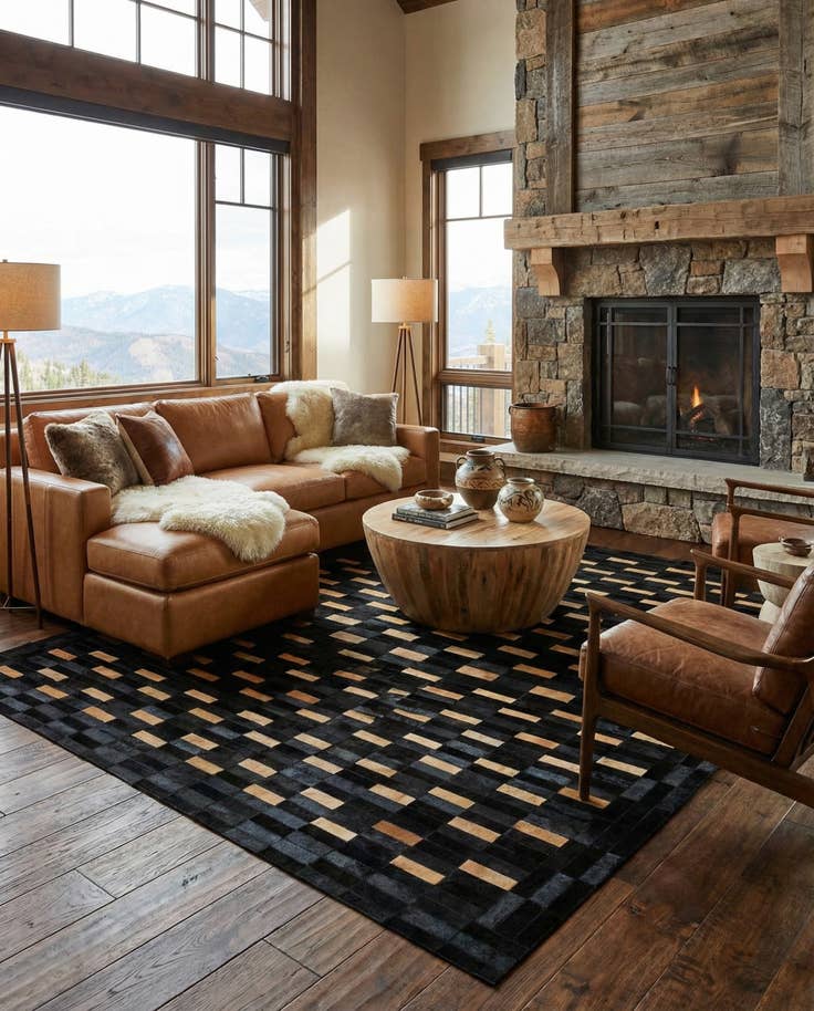 Detail image of 8' 3 x 10' 1 Cowhide - Patchwork Rug