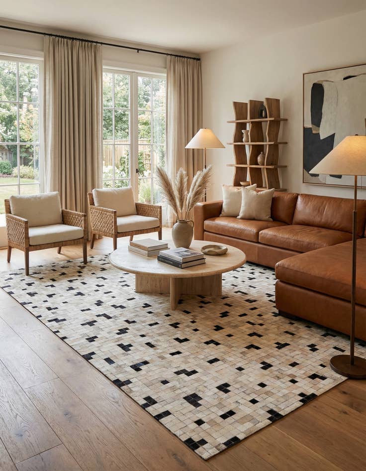 Detail image of  8' x 9' 11 Cowhide Stocks Rug