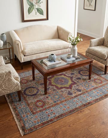 4' 3 x 5' 9 Hand Knotted Mamluk Ziegler Rug