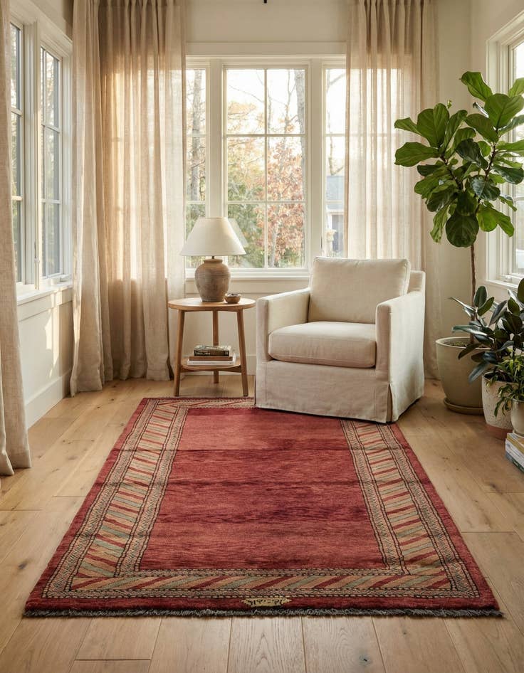 Detail image of  3' 2 x 5' 7  Hand Knotted Kashkuli Gabbeh Oriental Wool Rug