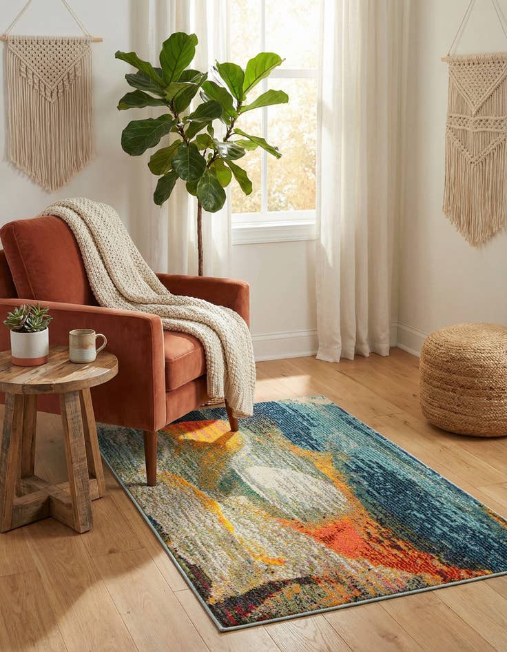 Detail image of 2' x 3'  Washable Haerfest Rug