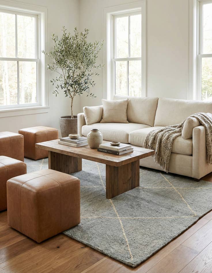 Detail image of 4' 6 x 6' 8  Hand Knotted Moroccan Wool Rug