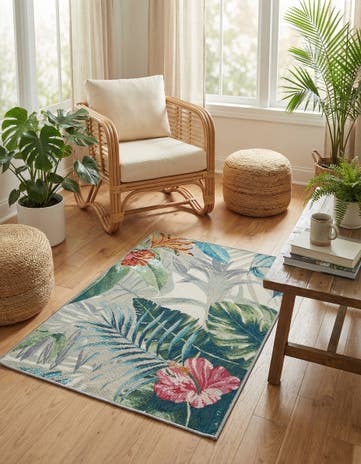 2' x 3' Easy-Clean Botanical Indoor / Outdoor Rug