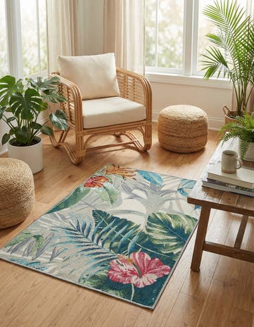 2' x 3' Easy-Clean Botanical Indoor / Outdoor Rug