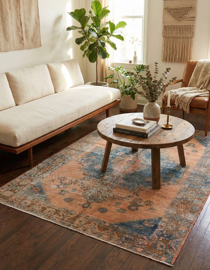 Detail image of  5' x 7' 3  Hand Knotted Ultra Vintage Persian Wool Rug