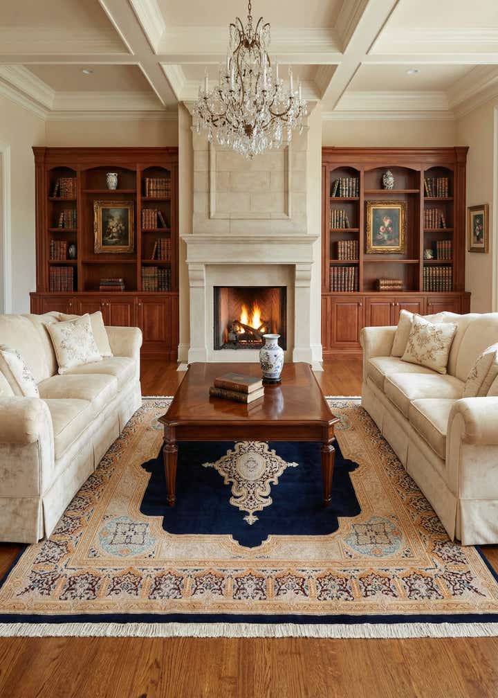 8' 4 x 8' 4 Hand Knotted Kerman Wool Square Rug