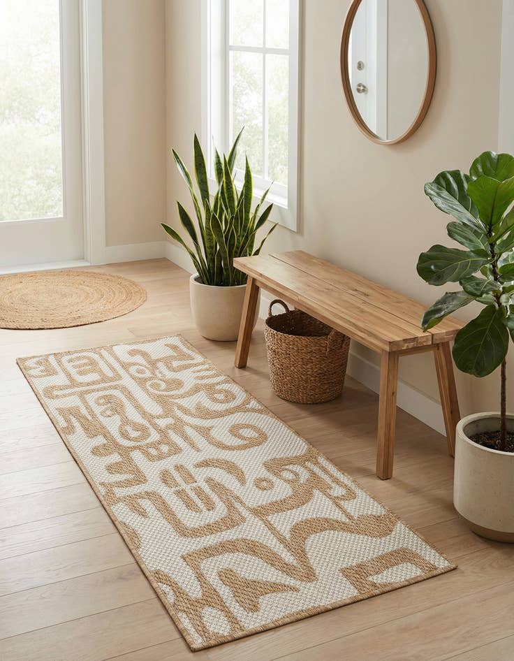 Detail image of  2' x 4'  Washable Modern Indoor / Outdoor Runner Rug