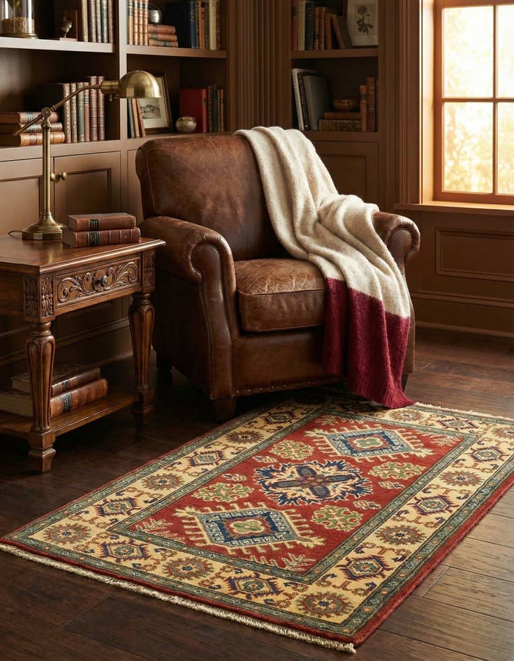 Detail image of 2' 8 x 4' 2  Hand Knotted Kazak Rug