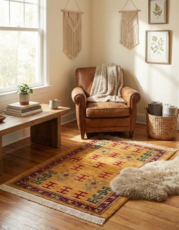 2' 8 x 4' 2 Hand Knotted Ziegler Wool Rug