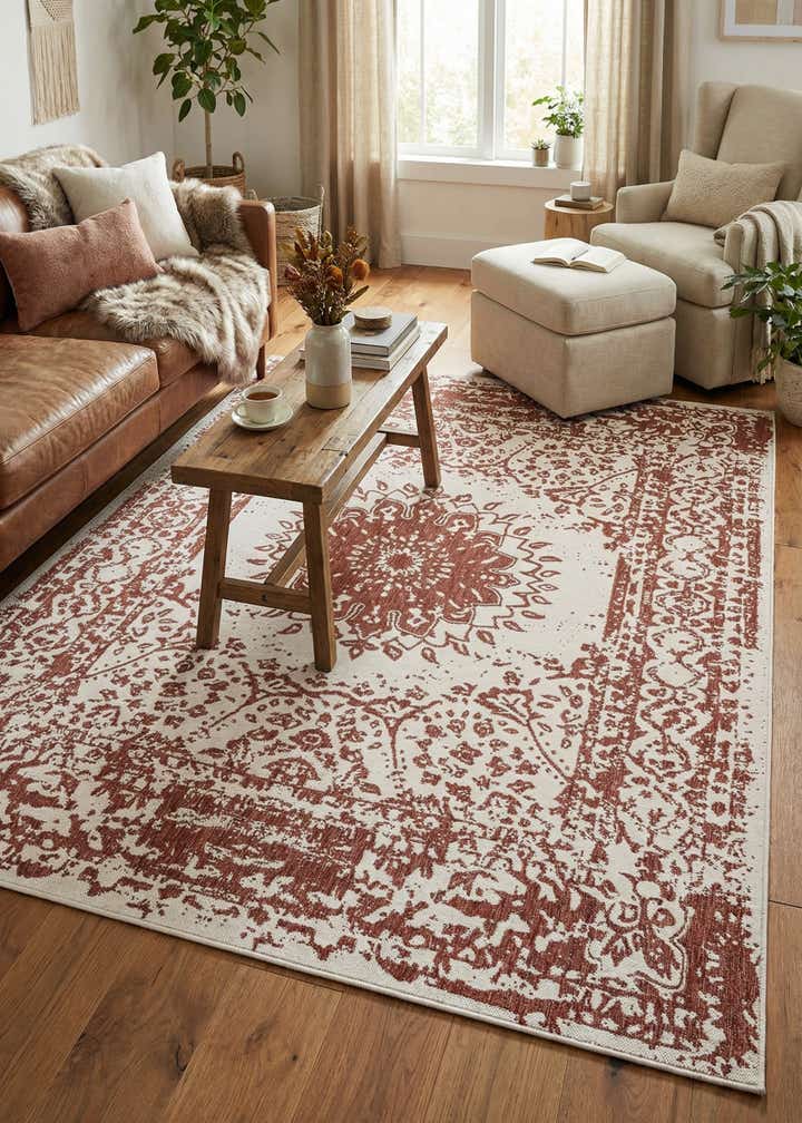 7' 10 x 10' Easy-Clean Traditional Indoor / Outdoor Rug