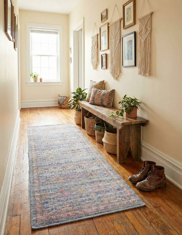 Detail image of 2' x 5'  Washable Nostalgia Runner Rug