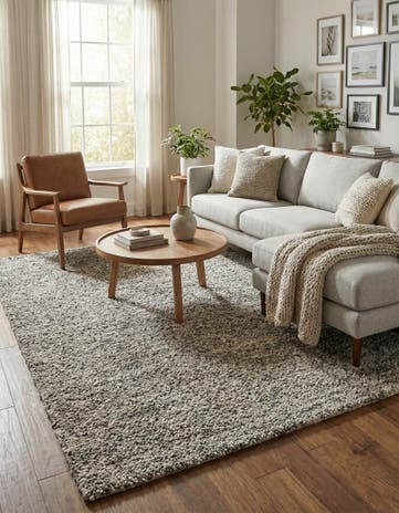 Salt and Pepper Hand Woven Haka Deluxe Shag Rug