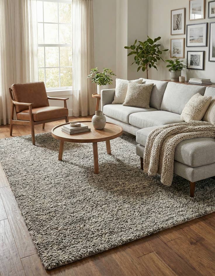 Detail image of 6' 1 x 9'  Hand Woven Haka Deluxe Shag Rug