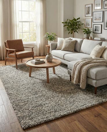  6' 1 x 9'  Hand Woven Haka Deluxe Shag Rug