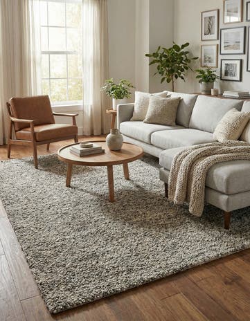 Salt and Pepper Hand Woven Haka Deluxe Shag Rug