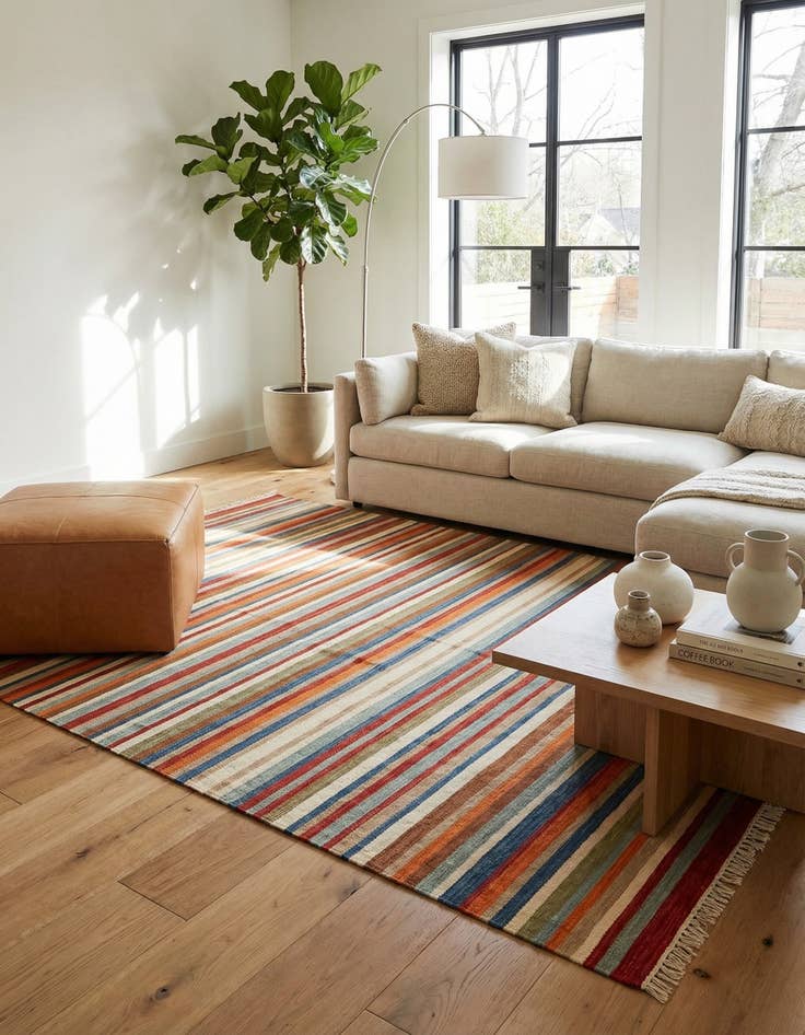 Detail image of 8' 4 x 11' 5  Hand Woven Kilim Modern Wool Rug