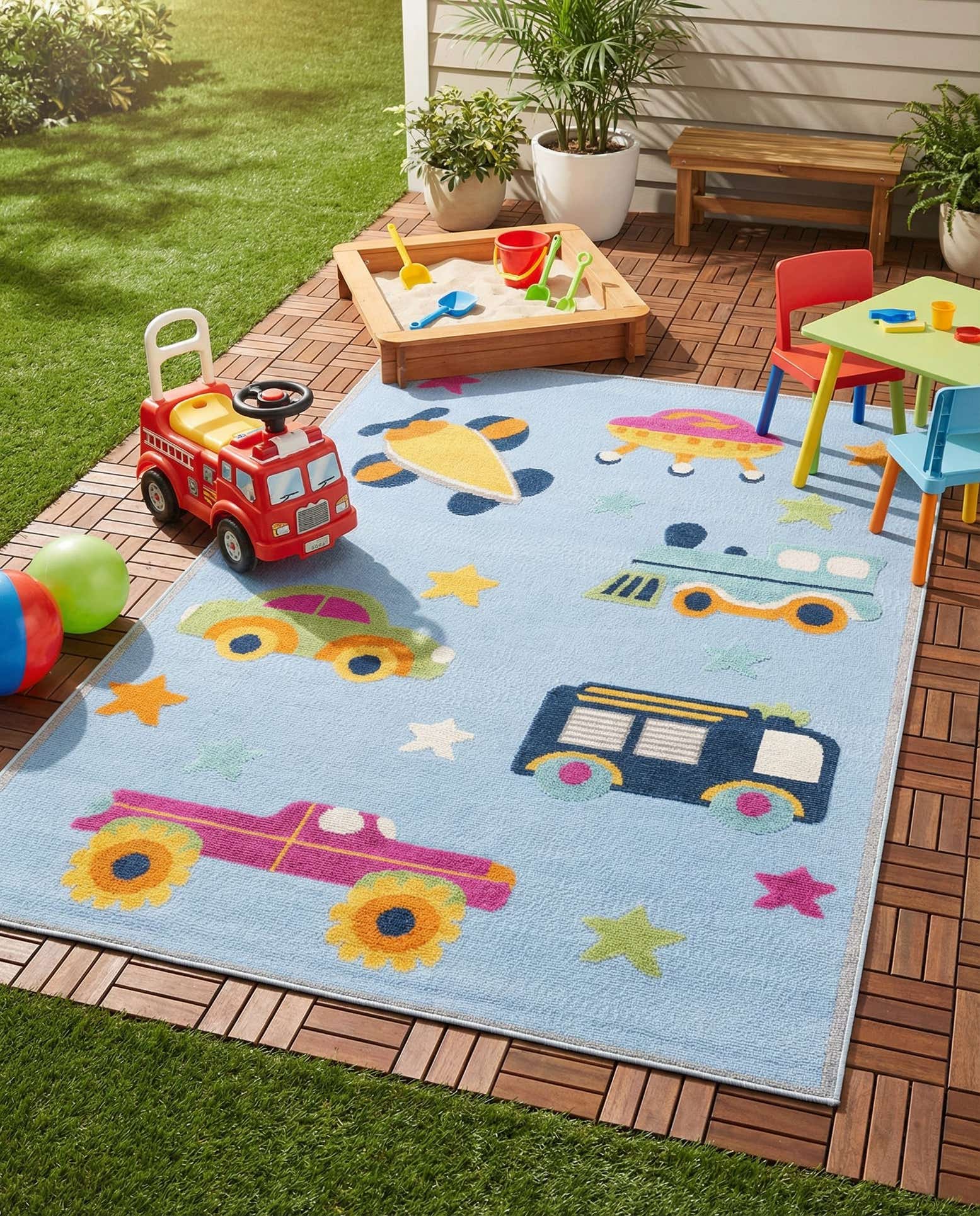5' 3 x 7' 7 Easy-Clean Indoor / Outdoor Rug