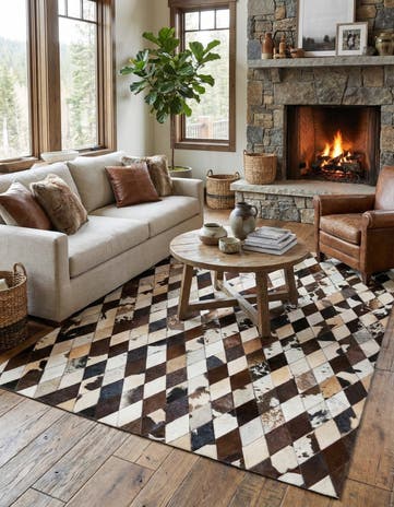 4' 8 x 6' 9 Cowhide Stocks Rug