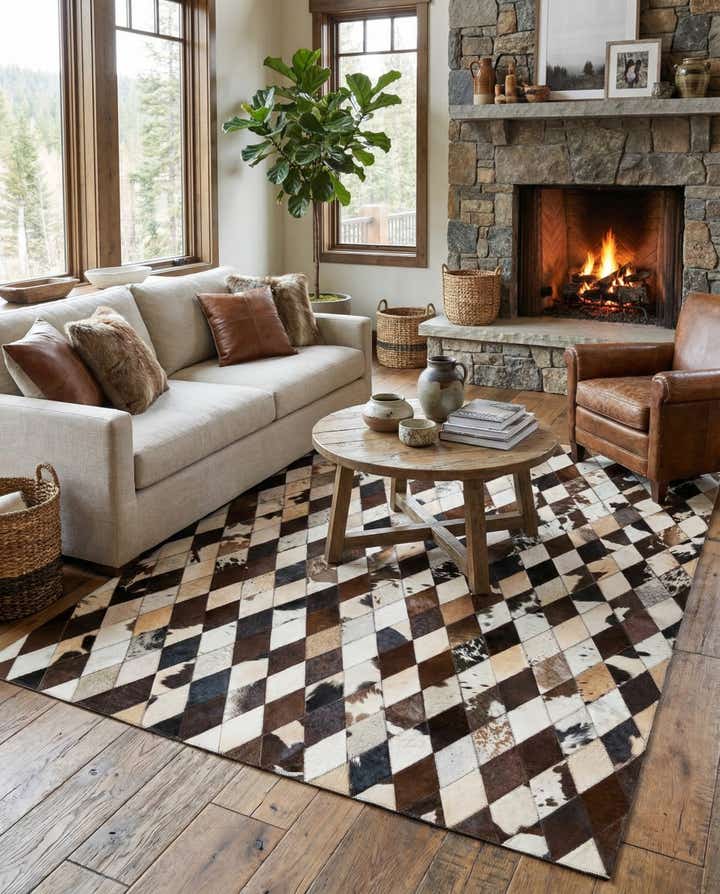 4' 8 x 6' 9 Cowhide Stocks Rug