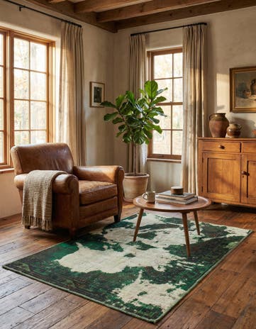 3' 4 x 4' 6 Hand Knotted Ultra Vintage Persian Wool Rug