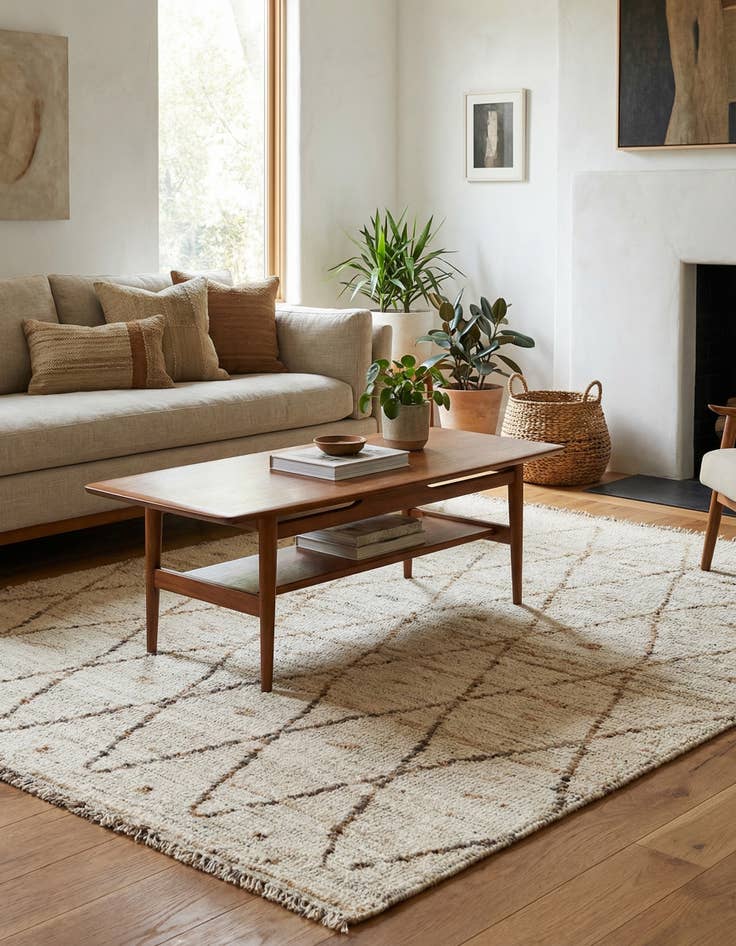 Detail image of  4' 2 x 5' 10  Hand Knotted Moroccan Wool Rug