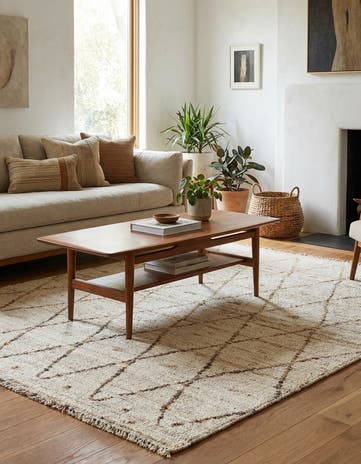 4' 2 x 5' 10 Hand Knotted Moroccan Wool Rug