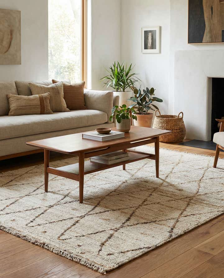 4' 2 x 5' 10 Hand Knotted Moroccan Wool Rug