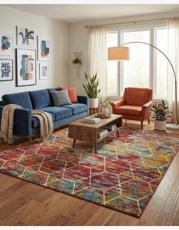 Trellis Frieze Square Rug