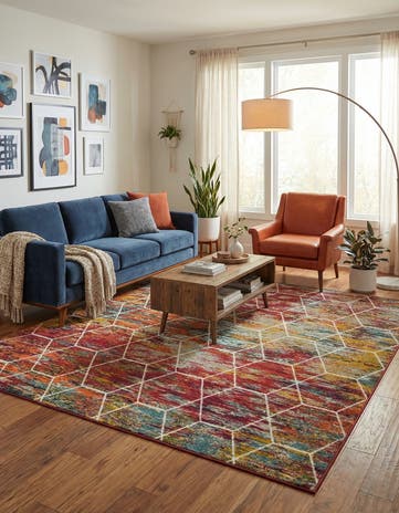 10' x 10' Lattice Frieze Square Rug
