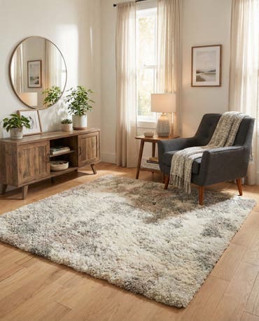  5' x 5' Soft Touch Shag Square Rug