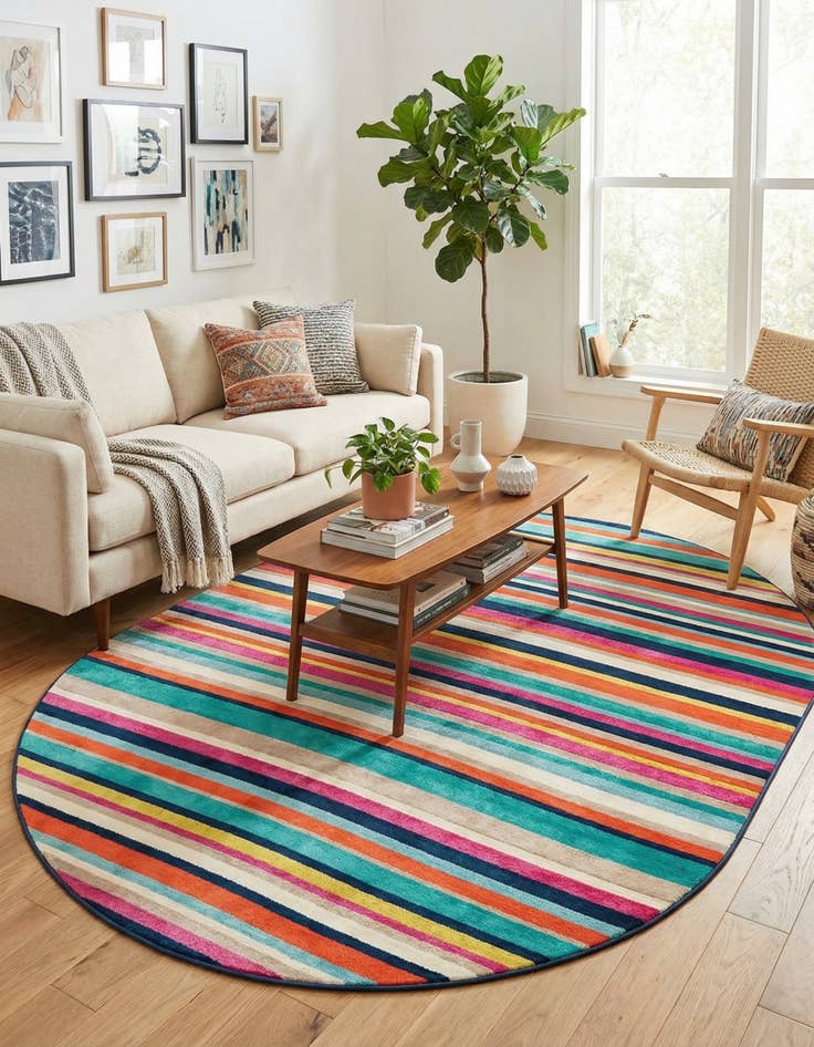 Detail image of  7' 10 x 10' Azalea Oval Rug