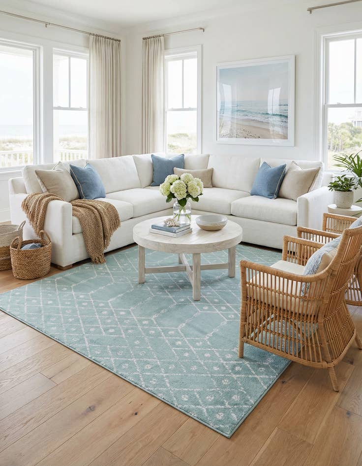 Detail image of 10' x 10' Paxon Trellis Square Rug