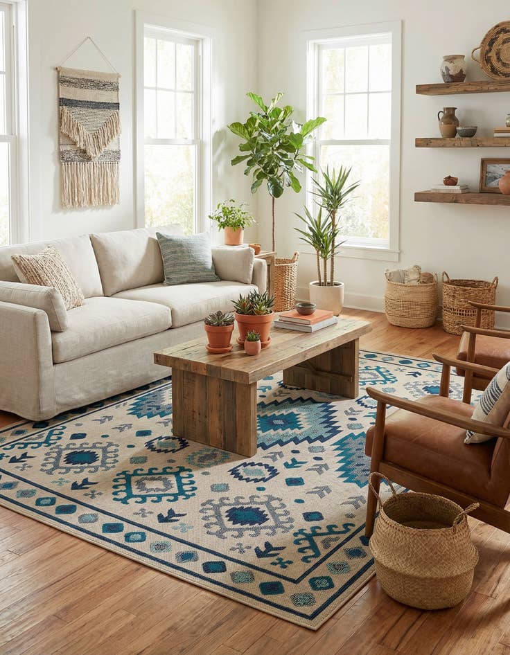 Detail image of 7' 10 x 10'  Washable Baja Indoor / Outdoor Rug