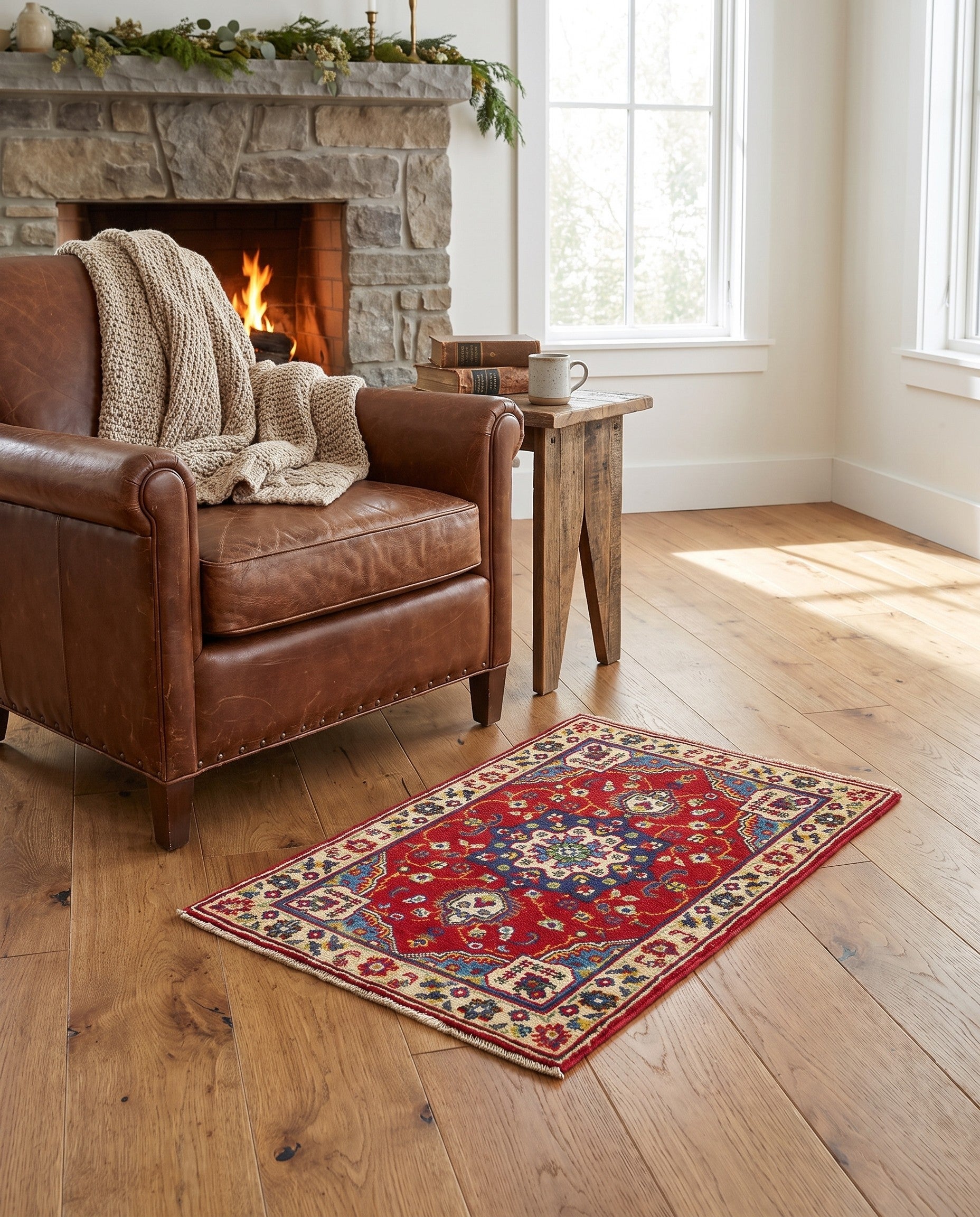2' x 3' 4 Hand Knotted Kazak Rug