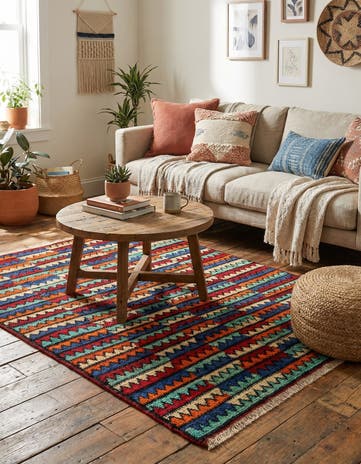 4' 2 x 5' 9 Hand Knotted Moroccan Wool Rug