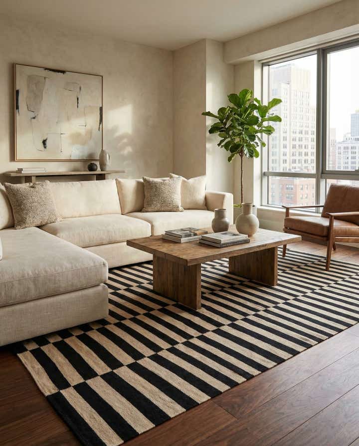 200cm x 285cm Hand Woven Kilim Modern Wool Rug