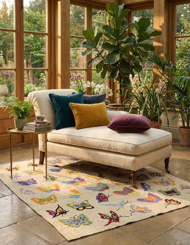 Detail image of 5' 1 x 6' 4  Hand Woven Kilim Suzani Wool Square Rug