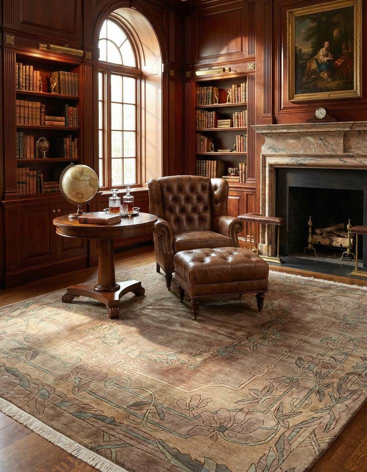 Detail image of  8' 4 x 8' 5  Hand Knotted Tibet Wool Square Rug